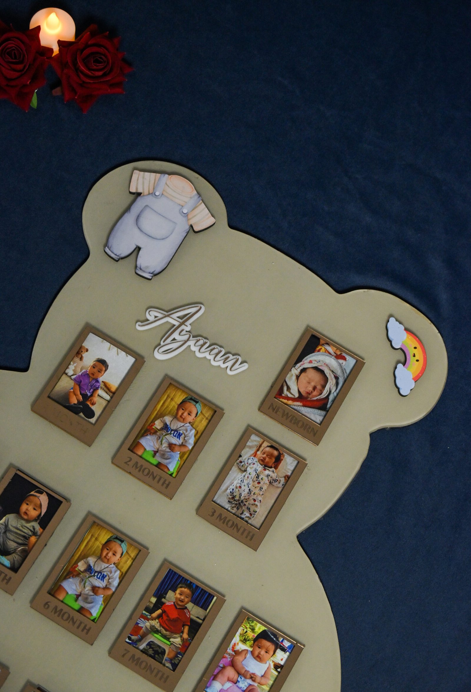 Teddy Baby Photo Board Beige,Maroon,Ice Blue - Image 7